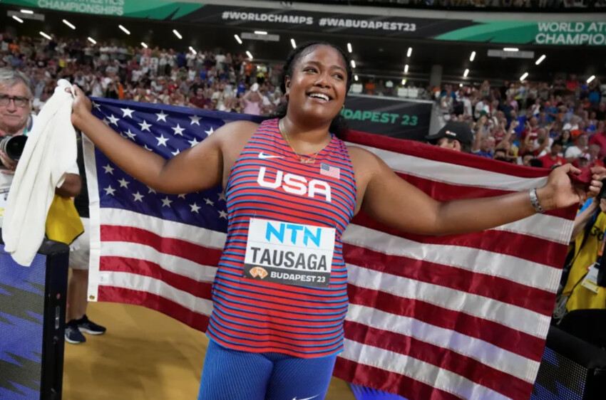 Samoan Laulauga Tausaga makes history for the USA & wins GOLD at the